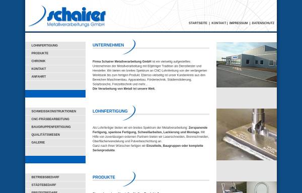 Vorschau von www.schairer-metall.de, Schairer Metallverarbeitung GmbH
