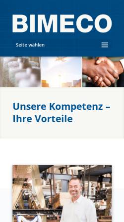 Vorschau der mobilen Webseite bimeco.de, BIMECO Garnhandel GmbH & Co KG