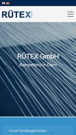 Vorschau der mobilen Webseite www.ruetex.de, Rütex Textilhandels GmbH
