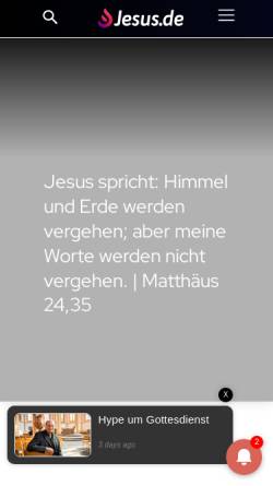 Vorschau der mobilen Webseite www.jesus.de, Jesus.de