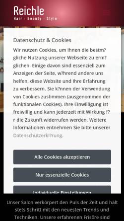 Vorschau der mobilen Webseite www.reichle-frisoere.de, Die Frisöre - Rechle Vogt GbR