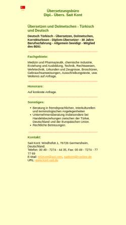 Vorschau der mobilen Webseite www.kont-sait.de, Übersetzungsbüro Dipl.-Übers. Sait Kont