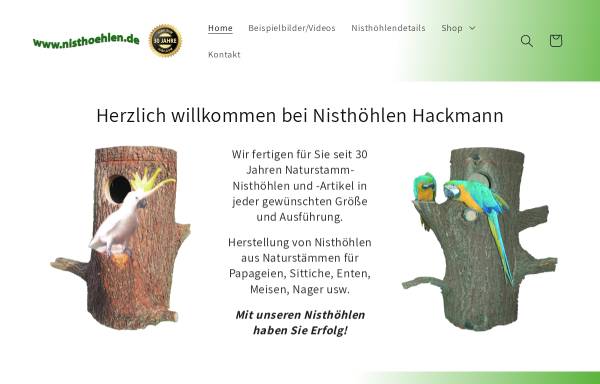 Vorschau von naturstamm-nisthoehlen.de, Reinhold Hackmann