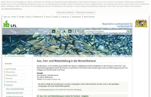 Vorschau von www.lfl.bayern.de, Bayerische Landesanstalt für Landwirtschaft, Institut für Fischerei