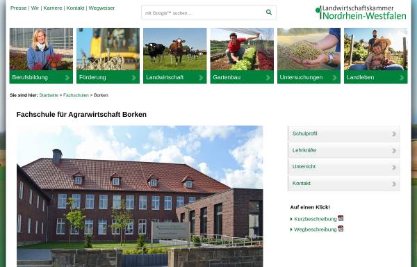 Vorschau von www.landwirtschaftskammer.de, Landwirtschaftliche Fachschule Borken