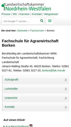 Vorschau der mobilen Webseite www.landwirtschaftskammer.de, Landwirtschaftliche Fachschule Borken