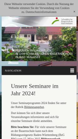 Vorschau der mobilen Webseite www.schwaebische-bauernschule.de, Schwäbische Bauernschule Waldsee