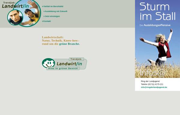 Vorschau von www.trendjob-landwirt.de, Sturm im Stall - Trendjob Landwirt/in