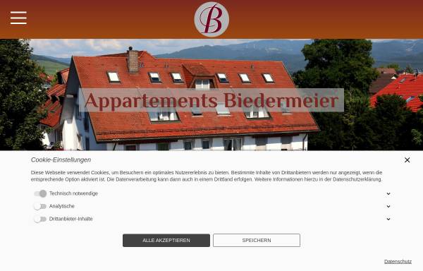 Vorschau von www.hotel-biedermeier.de, Appartements Biedermeier