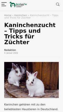Vorschau der mobilen Webseite www.lv-kanin-t.de, Landesverband der Thüringer Kaninchenzüchter e.V.
