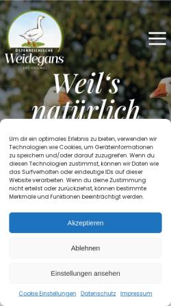 Vorschau der mobilen Webseite www.weidegans.at, Österreichische Weidegans