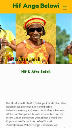 Vorschau der mobilen Webseite www.afro-soleil.de, Hif & Afro-Soleil