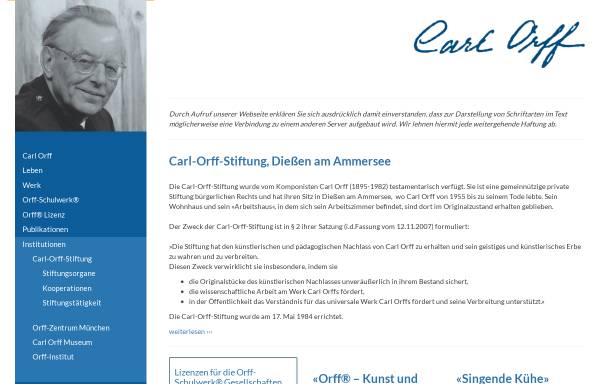 Vorschau von www.orff.de, Carl Orff Homepage