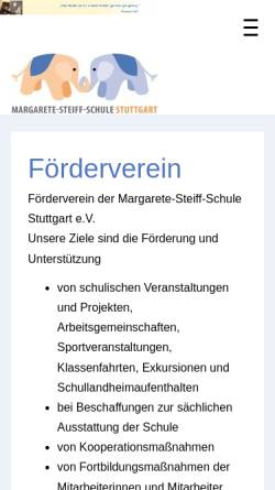 Vorschau der mobilen Webseite www.margarete-steiff-schule.de, Schule für Körperbehinderte