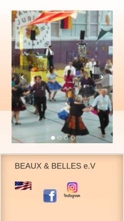 Vorschau der mobilen Webseite www.beauxbelles.de, Beaux & Belles SDC e.V.