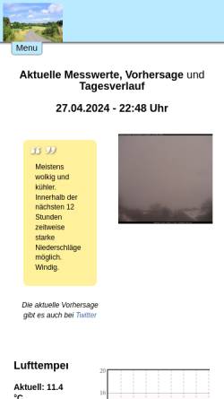 Vorschau der mobilen Webseite www.wetter.sh, Wetterstation Kirchbarkau