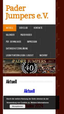 Vorschau der mobilen Webseite www.paderjumpers.de, Pader Jumpers