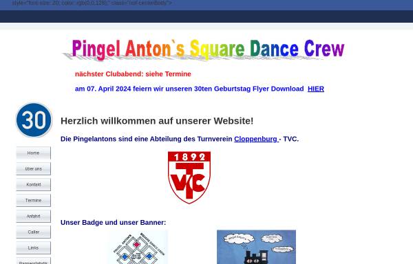 Vorschau von www.pingelantons.de, Pingel Anton's Square Dance Crew