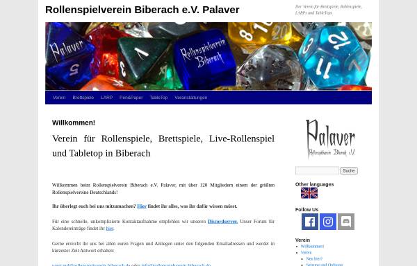 Vorschau von www.rollenspielverein-biberach.de, Rollenspielverein Biberach e.V. Palaver