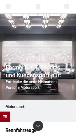 Vorschau der mobilen Webseite www.porsche.com, Porsche Motorsport