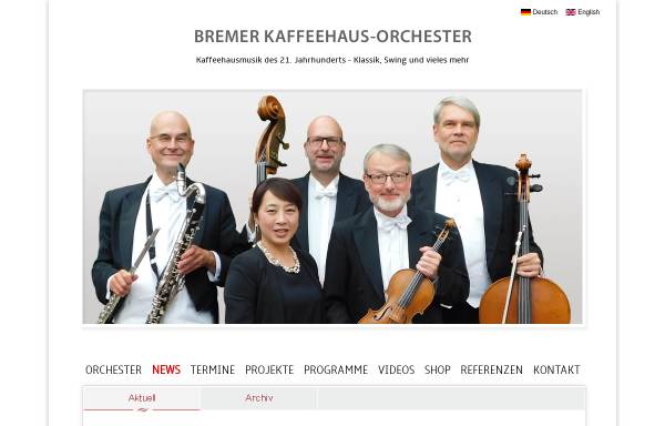 Vorschau von www.bremerkaffeehausorchester.de, Bremer Kaffeehaus-Orchester