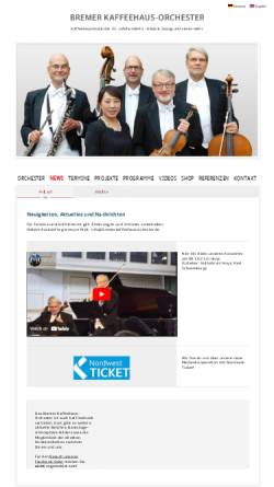 Vorschau der mobilen Webseite www.bremerkaffeehausorchester.de, Bremer Kaffeehaus-Orchester