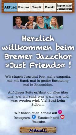 Vorschau der mobilen Webseite www.bremer-jazzchor.de, Just Friends