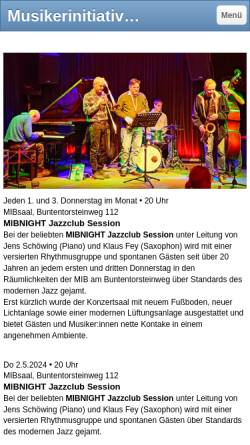Vorschau der mobilen Webseite www.musikerinitiative-bremen.de, MIB