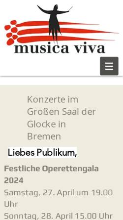 Vorschau der mobilen Webseite www.musicaviva.de, Musica viva