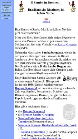 Vorschau der mobilen Webseite samba-bremen.de, Samba in Bremen
