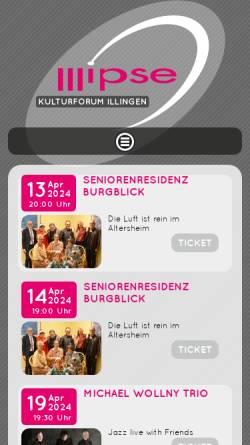 Vorschau der mobilen Webseite www.illipse.de, Kulturforum Illipse