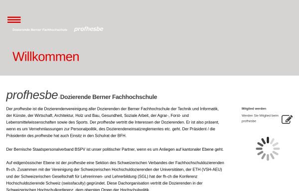 Vorschau von www.profhesbe.ch, Verband der Dozierenden der Berner Fachhochschule