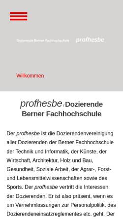 Vorschau der mobilen Webseite www.profhesbe.ch, Verband der Dozierenden der Berner Fachhochschule