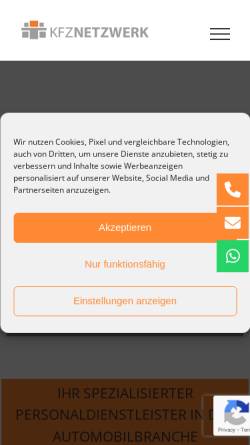Vorschau der mobilen Webseite www.kfz-netzwerk.de, Kfz-Netzwerk GmbH