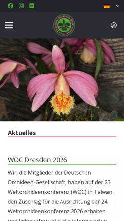 Vorschau der mobilen Webseite www.orchidee.de, Deutsche Orchideen-Gesellschaft E.V.