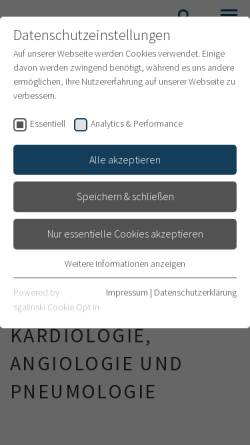 Vorschau der mobilen Webseite www.klinikum.uni-heidelberg.de, Abteilung für Kardiologie, Angiologie und Pneumologie, Universitätsklinik Heidelberg