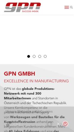 Vorschau der mobilen Webseite www.gpn.at, Greiner Extrusionstechnik GmbH