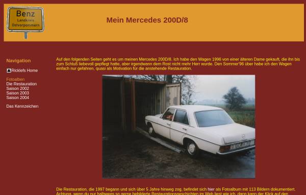 Vorschau von www.dembski-minssen.de, Mein Mercedes 200D/8