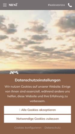 Vorschau der mobilen Webseite www.weisses-ross.de, Landhotel Weißes Roß