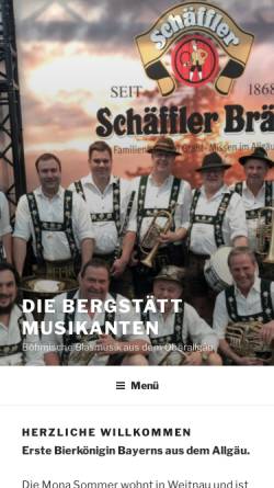 Vorschau der mobilen Webseite www.bergstaett-musikanten.de, Die Bergstätt Musikanten