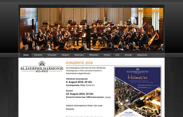 Vorschau von www.bpsw.de, Bläserphilharmonie Süd-West