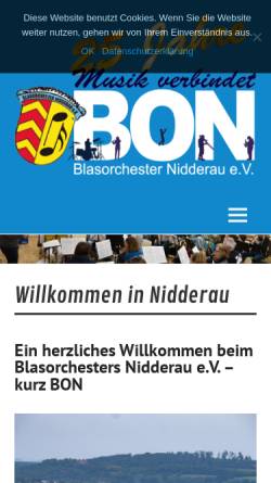 Vorschau der mobilen Webseite www.bon-nidderau.de, Blasorchester Nidderau e.V.
