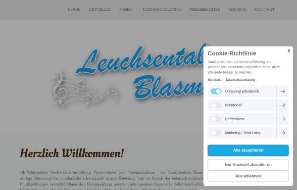 Vorschau von www.leuchsentaler.de, Leuchsentaler Blasmusik Mistelfeld e.V.