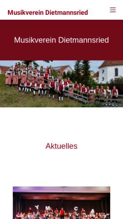 Vorschau der mobilen Webseite www.musikkapelle-dietmannsried.de, Musikkapelle Dietmannsried