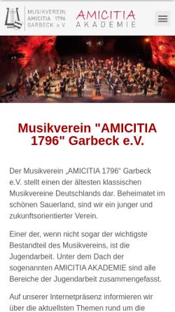 Vorschau der mobilen Webseite mv-garbeck.de, Musikverein Amicitia 1796 Garbeck e.V.