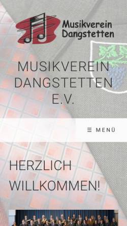 Vorschau der mobilen Webseite www.musikverein-dangstetten.de, Musikverein Dangstetten