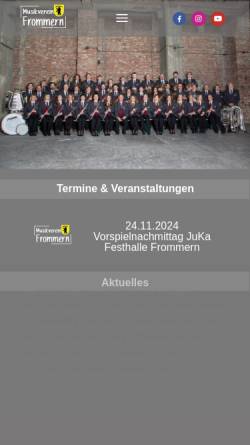 Vorschau der mobilen Webseite www.mvfrommern.de, Musikverein Frommern e.V.