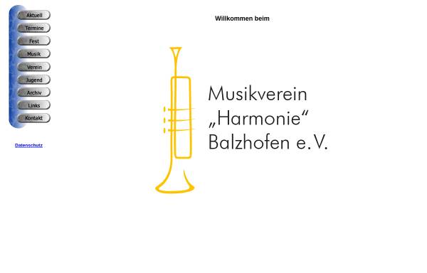 Vorschau von www.balzhofen.de, Musikverein Harmonie Balzhofen e.V.