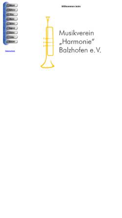 Vorschau der mobilen Webseite www.balzhofen.de, Musikverein Harmonie Balzhofen e.V.