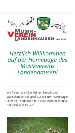 Vorschau der mobilen Webseite www.musikverein-landenhausen.de, Musikverein Landenhausen